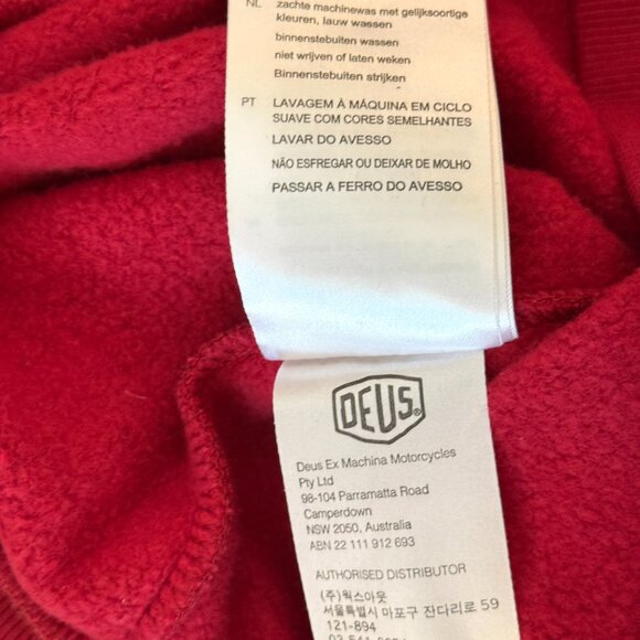 Deus Ex Machina Tokyo Address Crew Sweat - Rich Red - Small - Picture 10 of 10